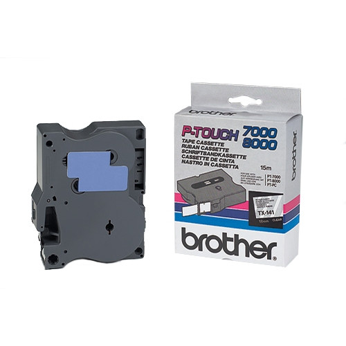 Brother TX-141 black on transparent tape, 18mm (original Brother) TX141 080222 - 1