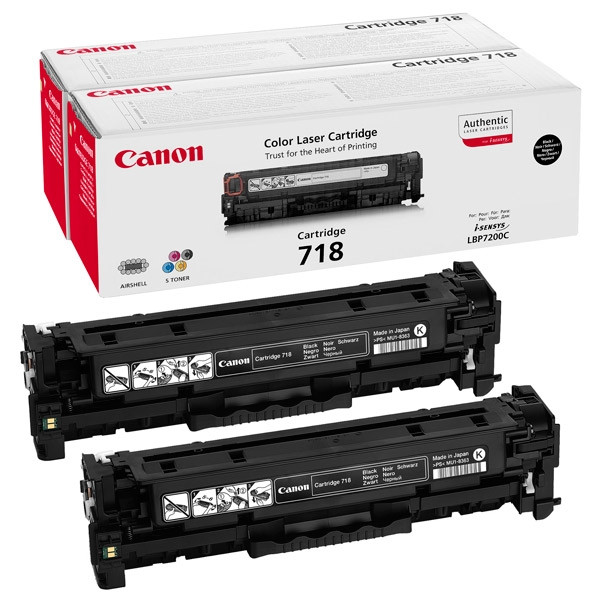 Canon 718 BK black toner 2-pack (original Canon) 2662B005 070752 - 1