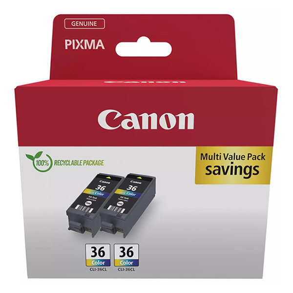 Canon CLI-36 colour ink cartridge 2-pack (original Canon) 1511B025 132254 - 1