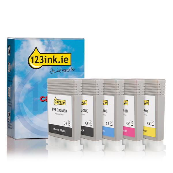 Canon PFI-030 MBK/BK/C/M/Y ink cartridge 5-pack (123ink version)  130745 - 1