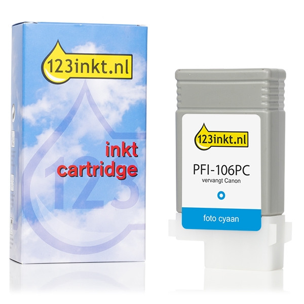 Canon PFI-106PC photo cyan ink cartridge (123ink version) 6625B001C 018909 - 1