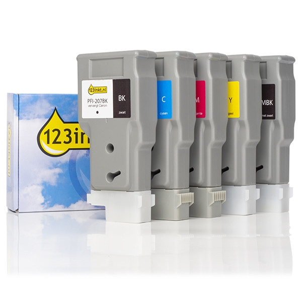 Canon PFI-207 MBK/BK/C/M/Y ink cartridge 5-pack (123ink version)  132062 - 1