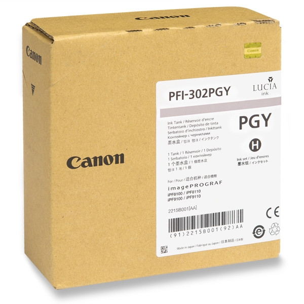 Canon PFI-302PGY photo grey ink cartridge (original Canon) 2218B001 018338 - 1