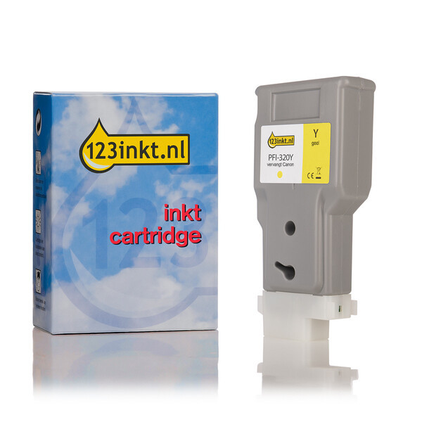 Canon PFI-320Y high capacity yellow ink cartridge (123ink version) 2893C001AAC 018443 - 1