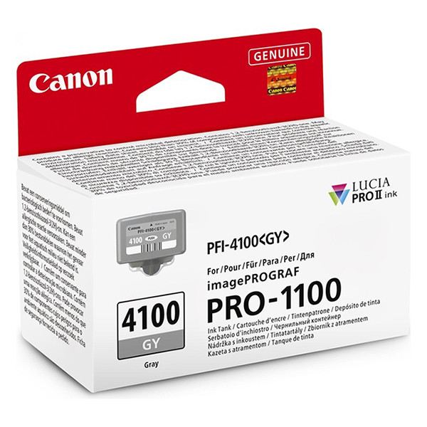 Canon PFI-4100GY grey ink cartridge (original Canon) 6783C001 083742 - 1