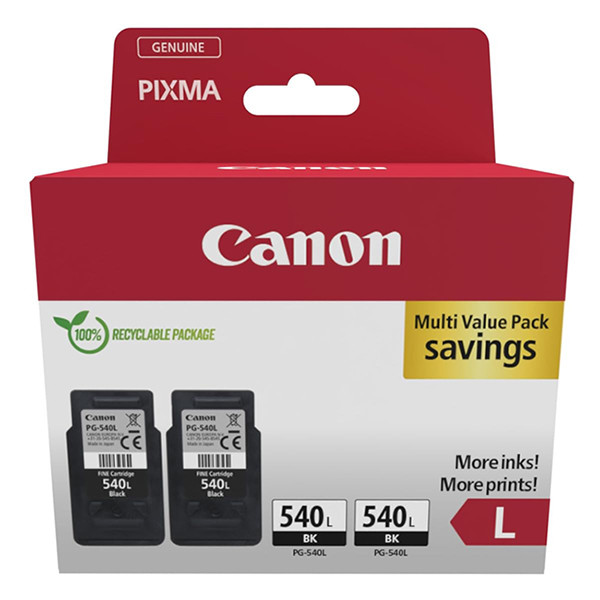 Canon PG-540L black ink cartridge 2-pack (original Canon) 5224B020 132300 - 1