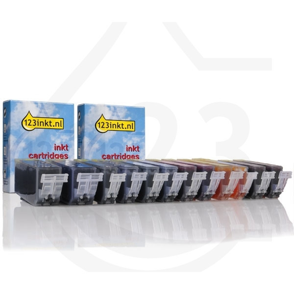 Canon PGI-525PGBK / CLI-526BK/C/M/Y/GY ink cartridge 12-pack without chip (123ink version)  120849 - 1