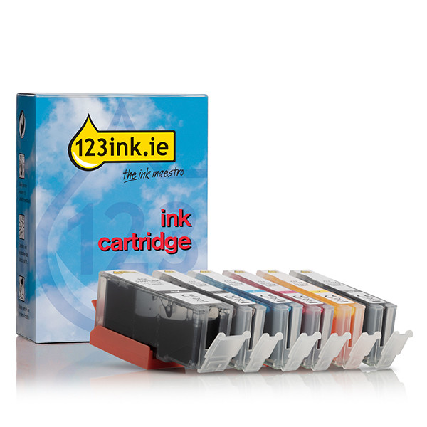 Canon PGI-530PGBK/CLI-531 PGBK/BK/C/M/Y/GY ink cartridge 6-pack (123ink version)  017674 - 1