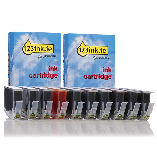 Canon PGI-9PBK/MBK/C/M/Y/PC/PM/R/G/GY ink cartridge 10-pack (123ink version)  127120 - 1