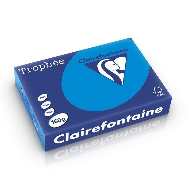 Clairefontaine Caribbean blue A4 coloured paper, 160gms (250 sheets) 1022C 250261 - 1