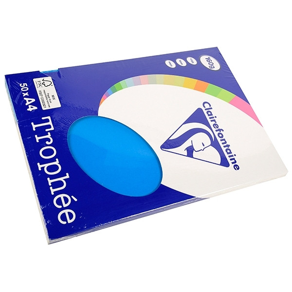 Clairefontaine Caribbean blue A4 coloured paper, 160gsm (50 sheets) 4161C 250027 - 1