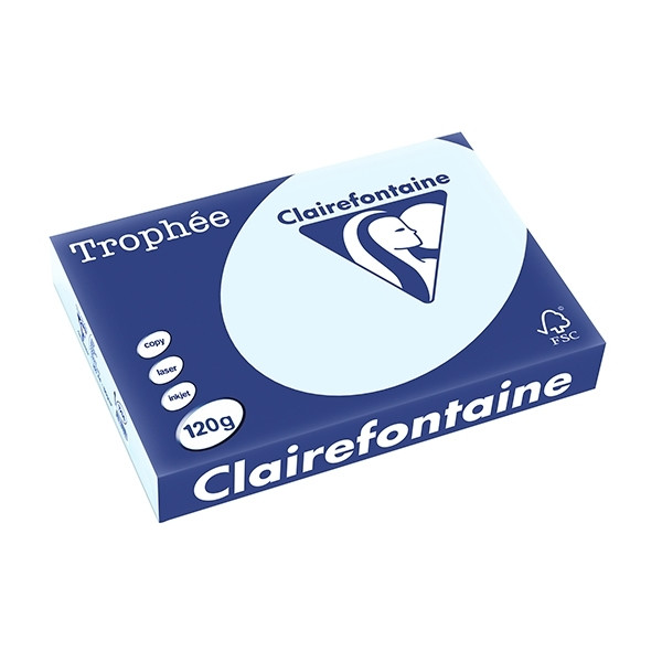 Clairefontaine azure blue A4 coloured paper, 120gsm (250 sheets) 1214C 250077 - 1