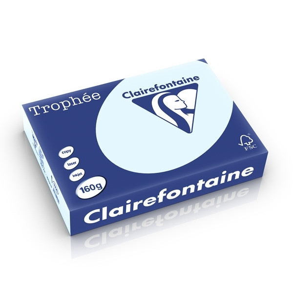 Clairefontaine azure blue A4 coloured paper, 160gsm (250 sheets) 2633C 250249 - 1