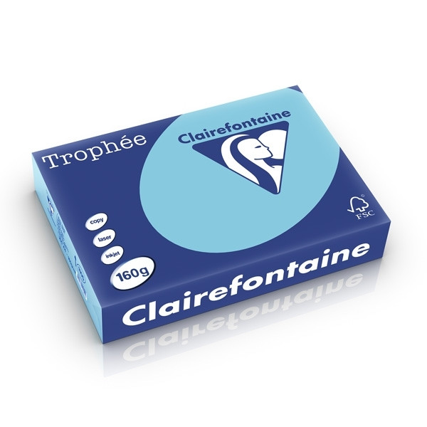 Clairefontaine bright blue A4 coloured paper, 160gsm (250 sheets) 1105C 250247 - 1