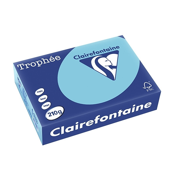 Clairefontaine bright blue A4 coloured paper, 210 gsm (250 sheets) 2222PC 250094 - 1