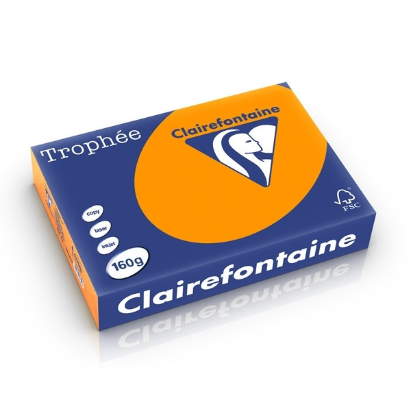 Clairefontaine bright orange A4 coloured paper, 160gsm (250 sheets) 1765PC 250254 - 1