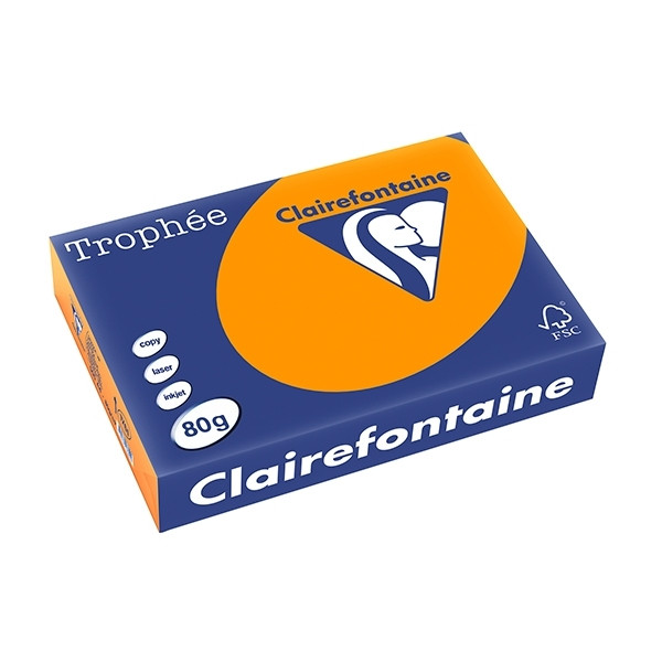 Clairefontaine bright orange A4 coloured paper, 80gsm (500 sheets) 1761PC 250054 - 1