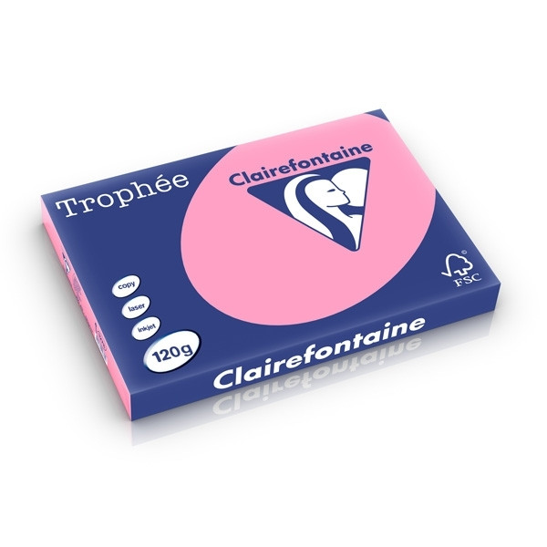 Clairefontaine bright pink A3 coloured paper, 120 gsm (250 sheets) 1278PC 250220 - 1