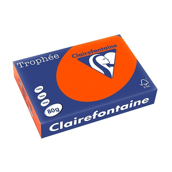 Clairefontaine cardinal red A4 coloured paper, 80gsm (500 sheets) 1873C 250055 - 1