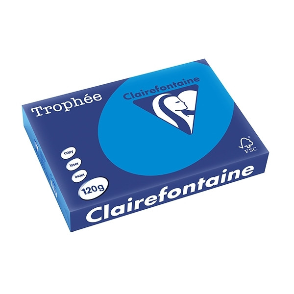 Clairefontaine caribbean blue A4 coloured paper, 120gsm (250 sheets) 1291C 250083 - 1