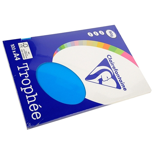 Clairefontaine caribbean blue A4 coloured paper, 80gsm (100 sheets) 4111C 250009 - 1