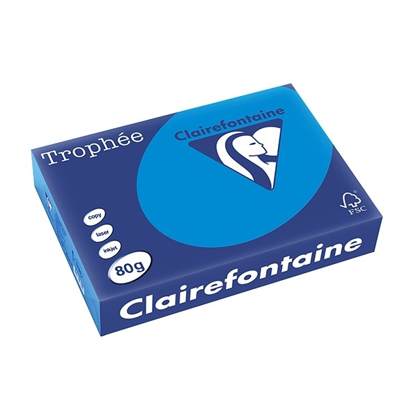 Clairefontaine caribbean blue A4 coloured paper, 80gsm (500 sheets) 1781C 250059 - 1