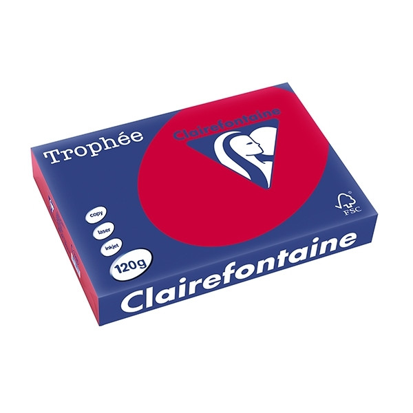 Clairefontaine cherry red A4 coloured paper, 120gsm (250 sheets) 1218C 250087 - 1