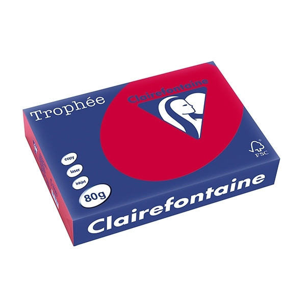 Clairefontaine cherry red A4 coloured paper, 80gsm (500 sheets) 1782C 250056 - 1