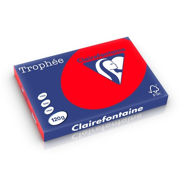 Clairefontaine coral red A3 coloured paper, 120gsm (250 sheets) 1327PC 250227 - 1