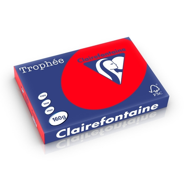 Clairefontaine coral red A3 coloured paper, 160gsm (250 sheets) 1005PC 250282 - 1