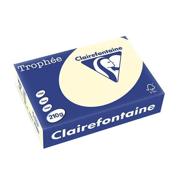 Clairefontaine cream A4 coloured paper, 210gsm (250 sheets) 2204C 250089 - 1