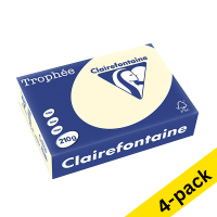 Clairefontaine cream A4 coloured paper, 210gsm (250 sheets) (4-pack)