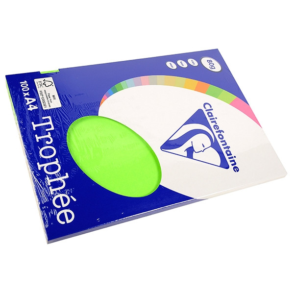 Clairefontaine fluorescent green A3 coloured paper, 80gsm (500 sheets) 2882PC 250292 - 1