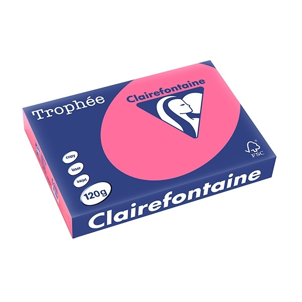 Clairefontaine fuchsia A4 coloured paper, 120gsm (250 sheets) 1219PC 250081 - 1