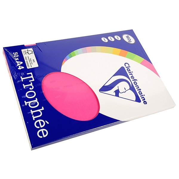 Clairefontaine fuchsia A4 coloured paper, 160 gsm (50 sheets) 4171C 250026 - 1