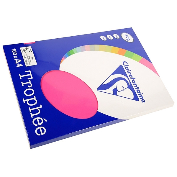 Clairefontaine fuchsia A4 coloured paper, 80gsm (100 sheets) 4121C 250008 - 1