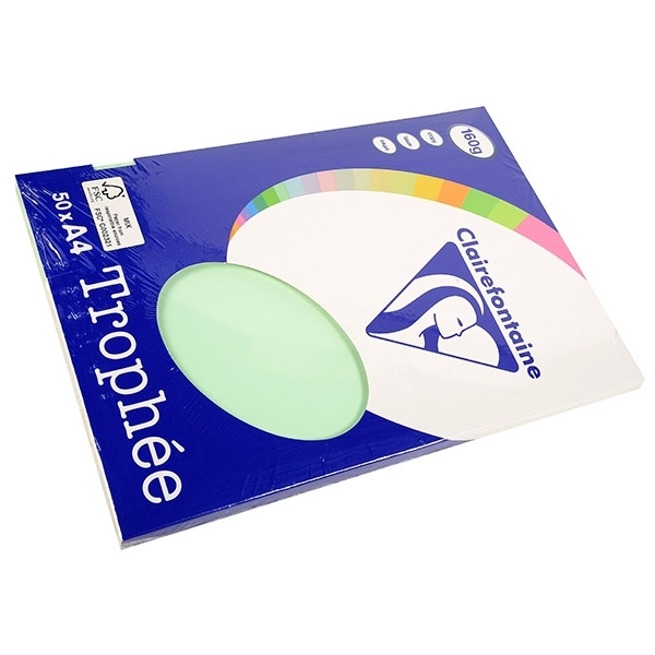 Clairefontaine green A4 coloured paper, 160gsm (50 sheets) 4155C 250020 - 1