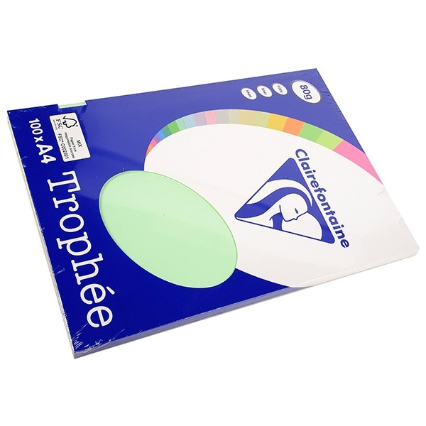 Clairefontaine green A4 coloured paper, 80gsm (100 sheets) 4105C 250002 - 1