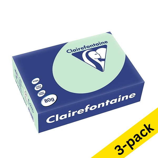 Clairefontaine green A5 coloured paper, 80 gsm (500 sheets) (3-pack)  340034 - 1