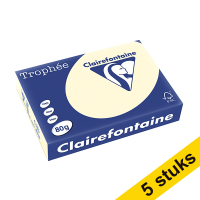 Clairefontaine ivory A4 coloured paper, 80gsm (500 sheets) (5-pack)