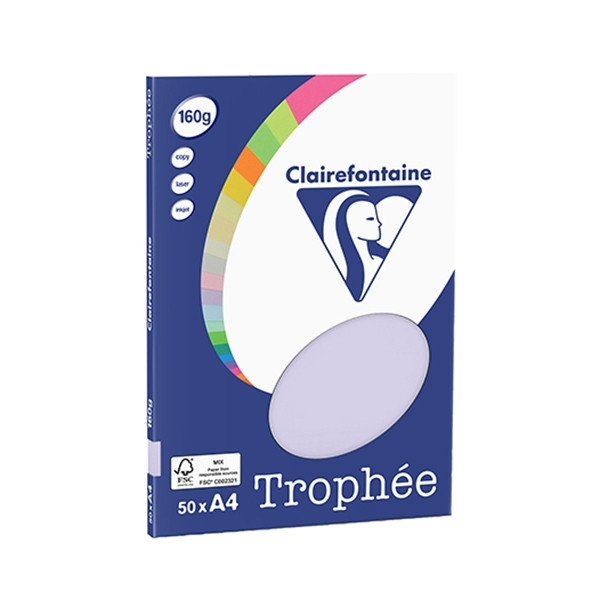 Clairefontaine lilac A4 coloured paper, 160gsm (50 sheets) 4152C 250066 - 1