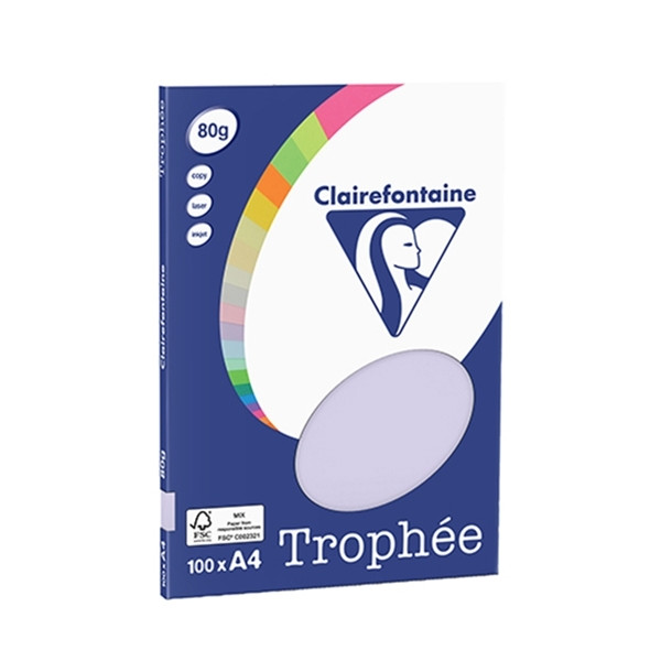 Clairefontaine lilac A4 coloured paper, 80gsm (100 sheets) 4102C 250041 - 1