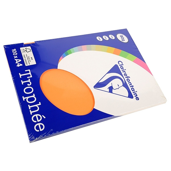 Clairefontaine orange A4 coloured paper, 80gsm (100 sheets) 4108 250004 - 1