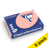 Clairefontaine peach A4 coloured paper, 80gsm (5 x 500 sheets)