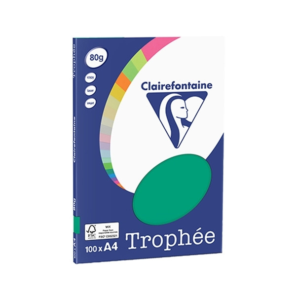 Clairefontaine pine green A4 coloured paper, 80 gsm (100 sheets) 4123C 250044 - 1