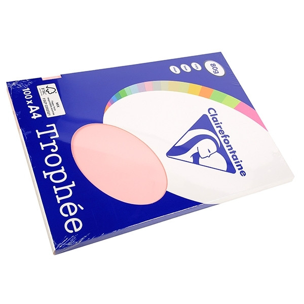 Clairefontaine pink A4 coloured paper, 80gsm (100 sheets) 4103C 250001 - 1