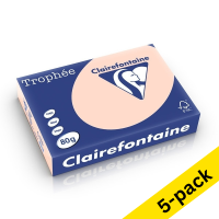 Clairefontaine salmon A4 coloured paper, 80gsm (5 x 500 sheets)