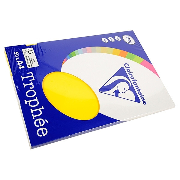 Clairefontaine sunset yellow A4 coloured paper, 160gsm (50 sheets) 4167C 250028 - 1