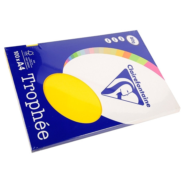 Clairefontaine sunset yellow A4 coloured paper, 80gsm (100 sheets) 4117C 250010 - 1