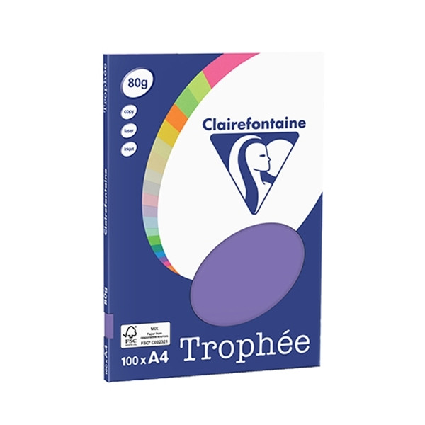 Clairefontaine violet A4 coloured paper, 80gsm (100 sheets) 4116C 250043 - 1